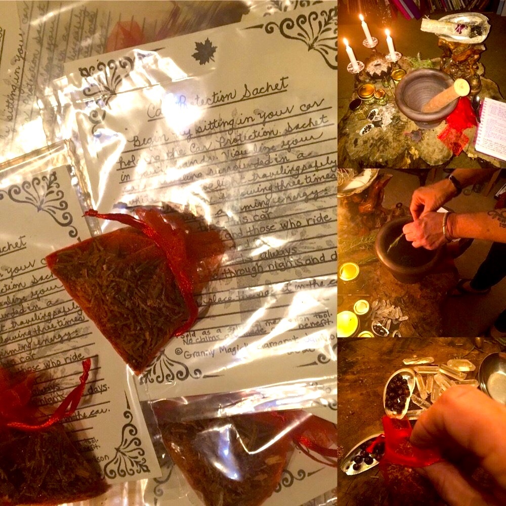Car Protection Spell Kit Herbs Crystals